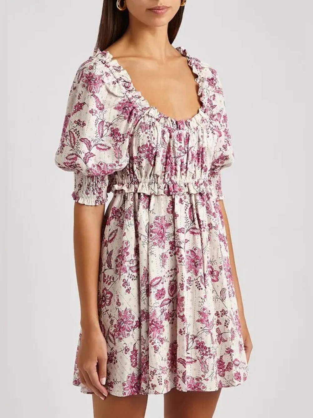 MISA Los Angeles Ara Floral-Print Mini Dress - Size Large